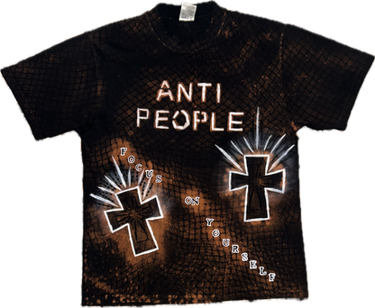 Beat The Odds one-of-one black heavyweight tee with hand-painted details