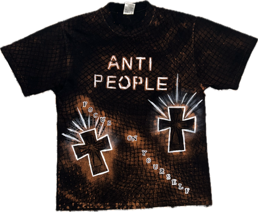 Beat The Odds one-of-one black heavyweight tee with hand-painted details