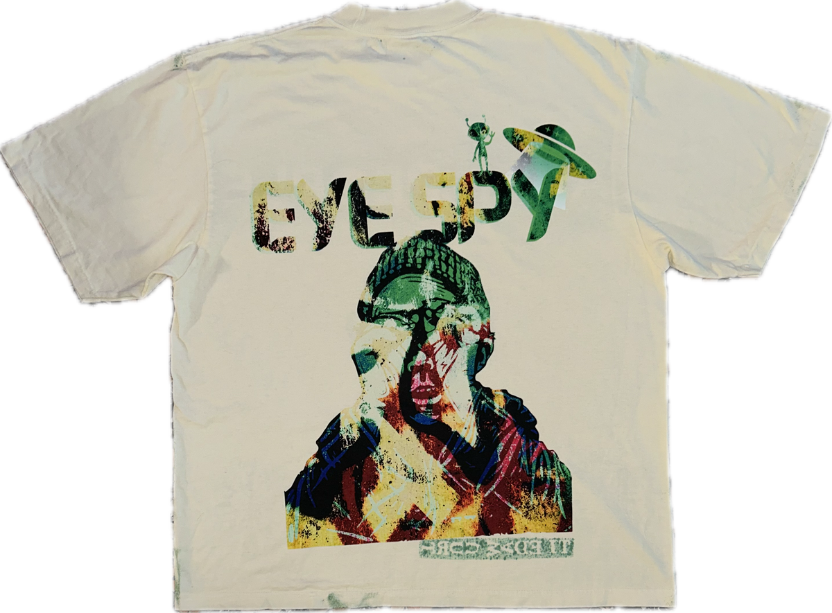 Healed Future heavyweight tee with handcrafted paint and printed artwork