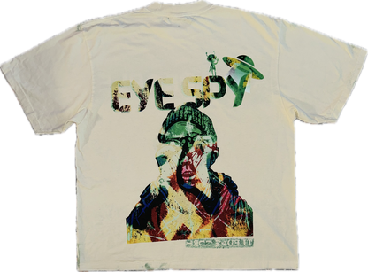 Healed Future heavyweight tee with handcrafted paint and printed artwork